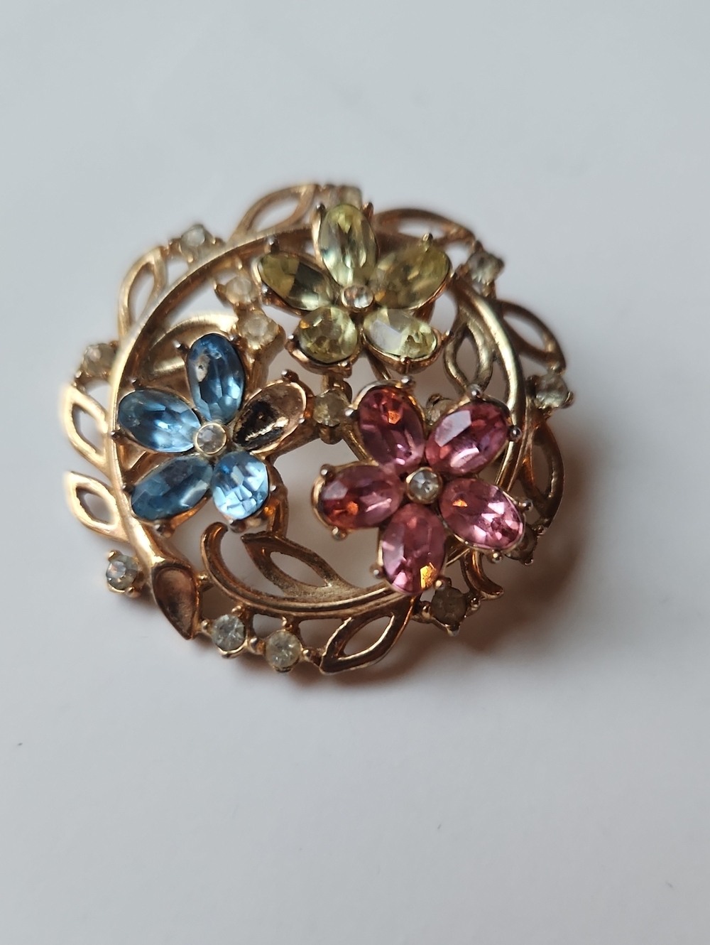 Multicolor Floral Crystal Brooch - Women Jewelry